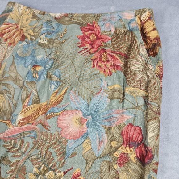 Vintage Pine Cove Midi Skirt Womens 2 Floral Cottagecore Artsy Straight Cotton - Picture 2 of 14